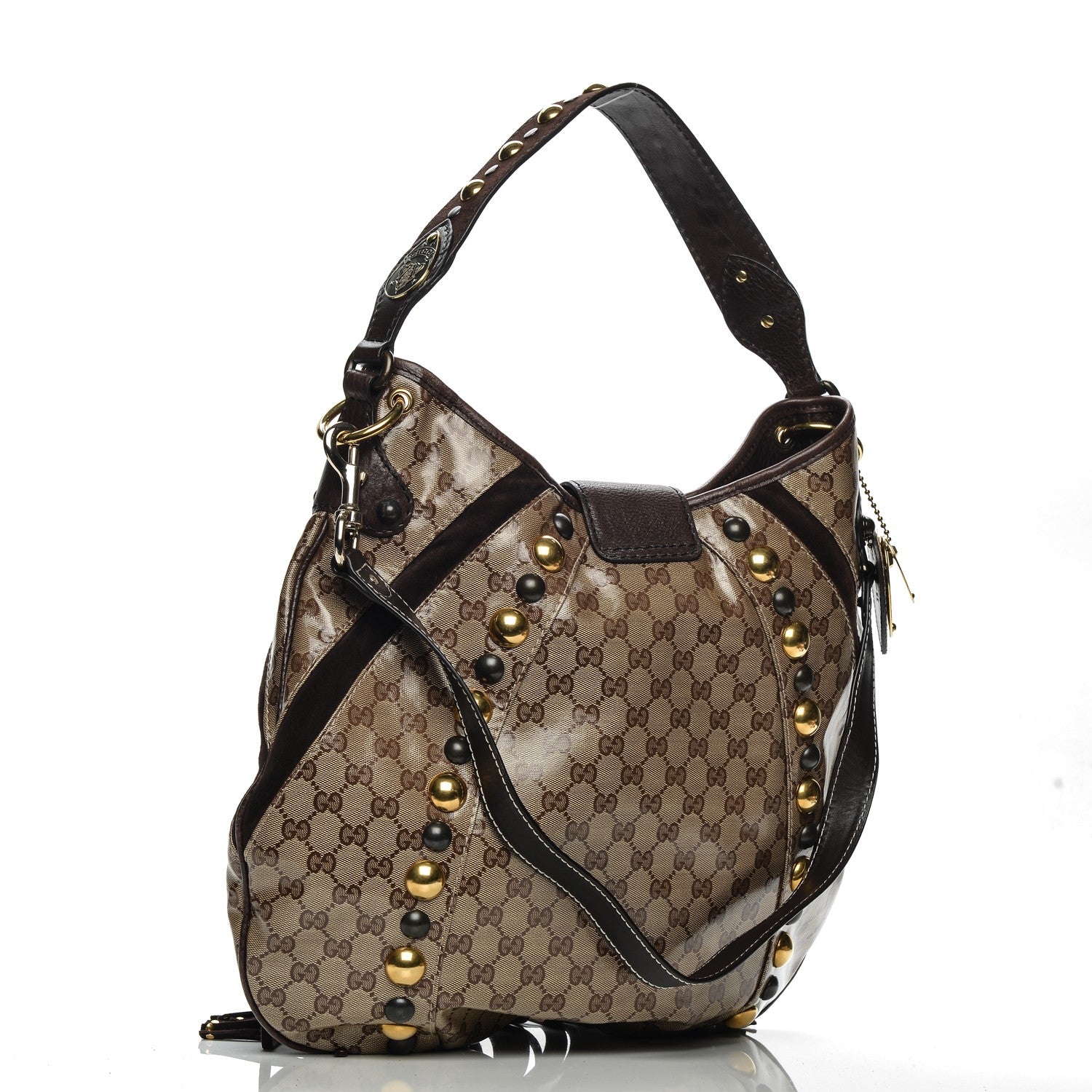 Gucci Crystal Monogram Fringe Babouska Hobo 3 of 9