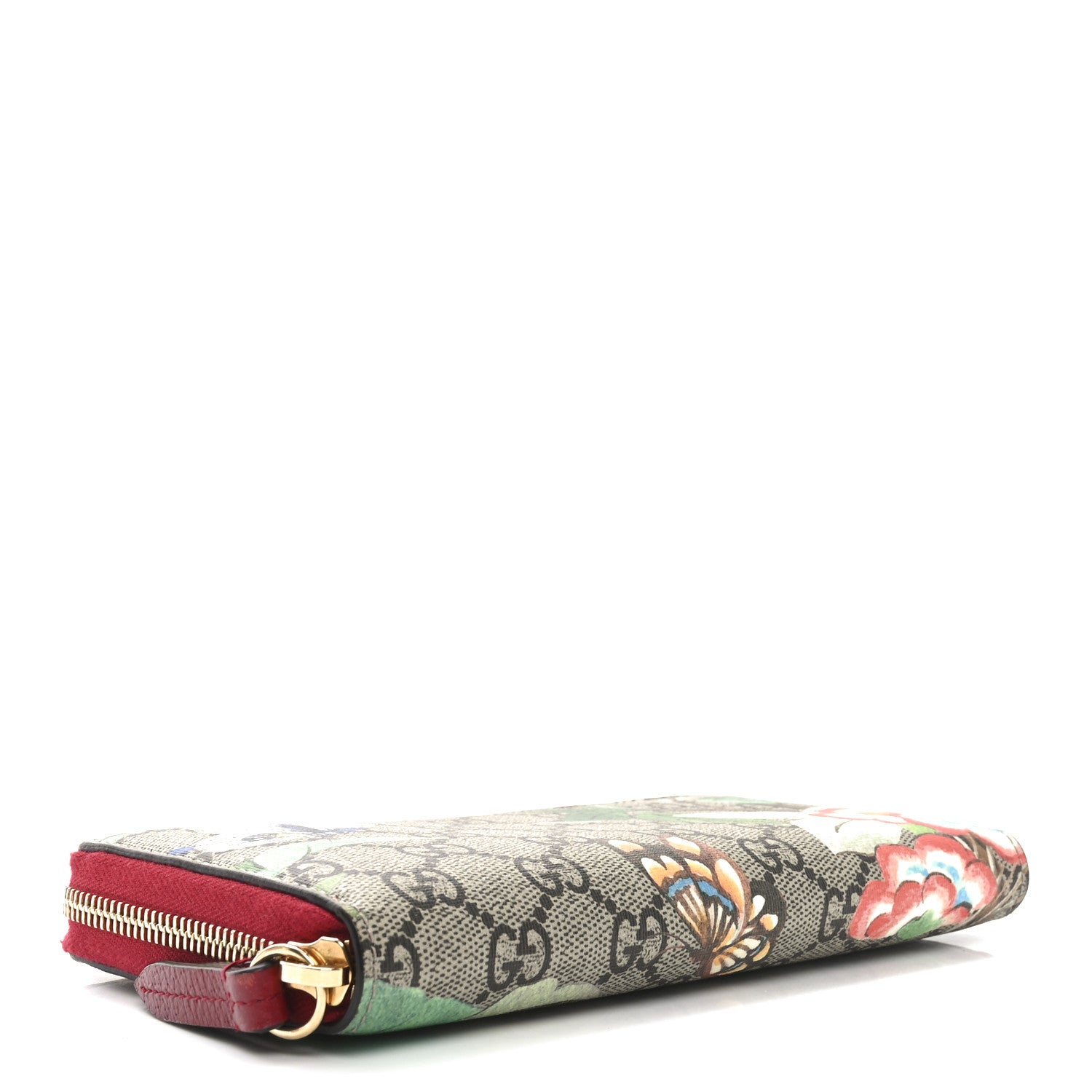 Gucci GG Supreme Monogram Tian Zip Around Wallet Beige Multicolor Red 3 of 7