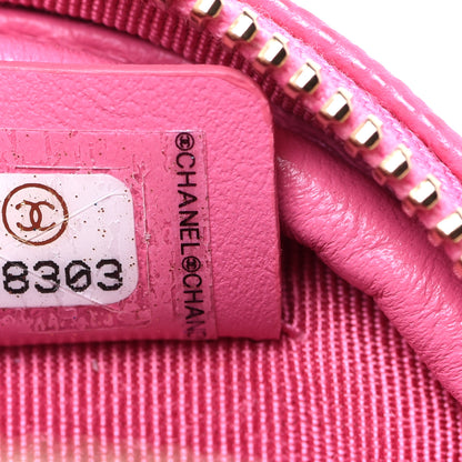 Chanel Caviar Quilted Zip Around Classic Coin Purse Pink 7 of 8