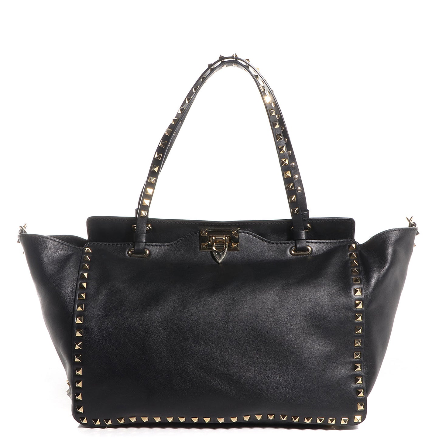 Vitello Medium Rockstud Tote Black