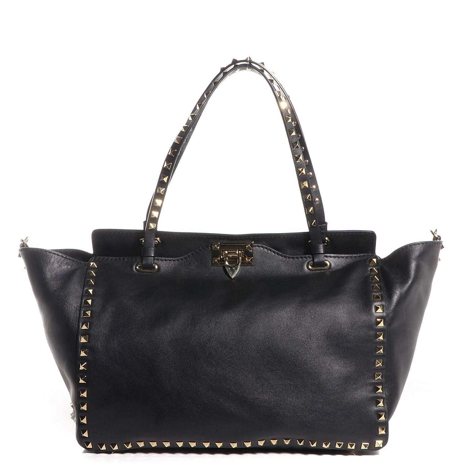 Valentino Garavani Vitello Medium Rockstud Tote Black 1 of 9