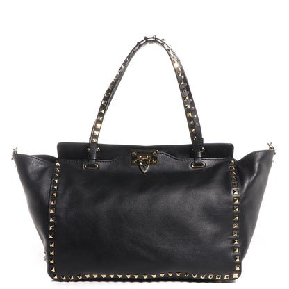 Valentino Garavani Vitello Medium Rockstud Tote Black 1 of 9