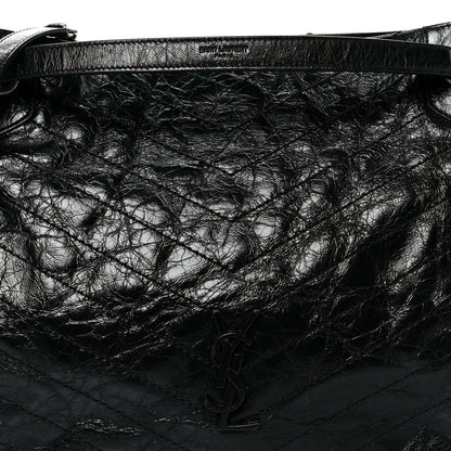 Saint Laurent Crinkled Calfskin Matelasse Monogram Medium Niki Shopper Tote Black 8 of 10