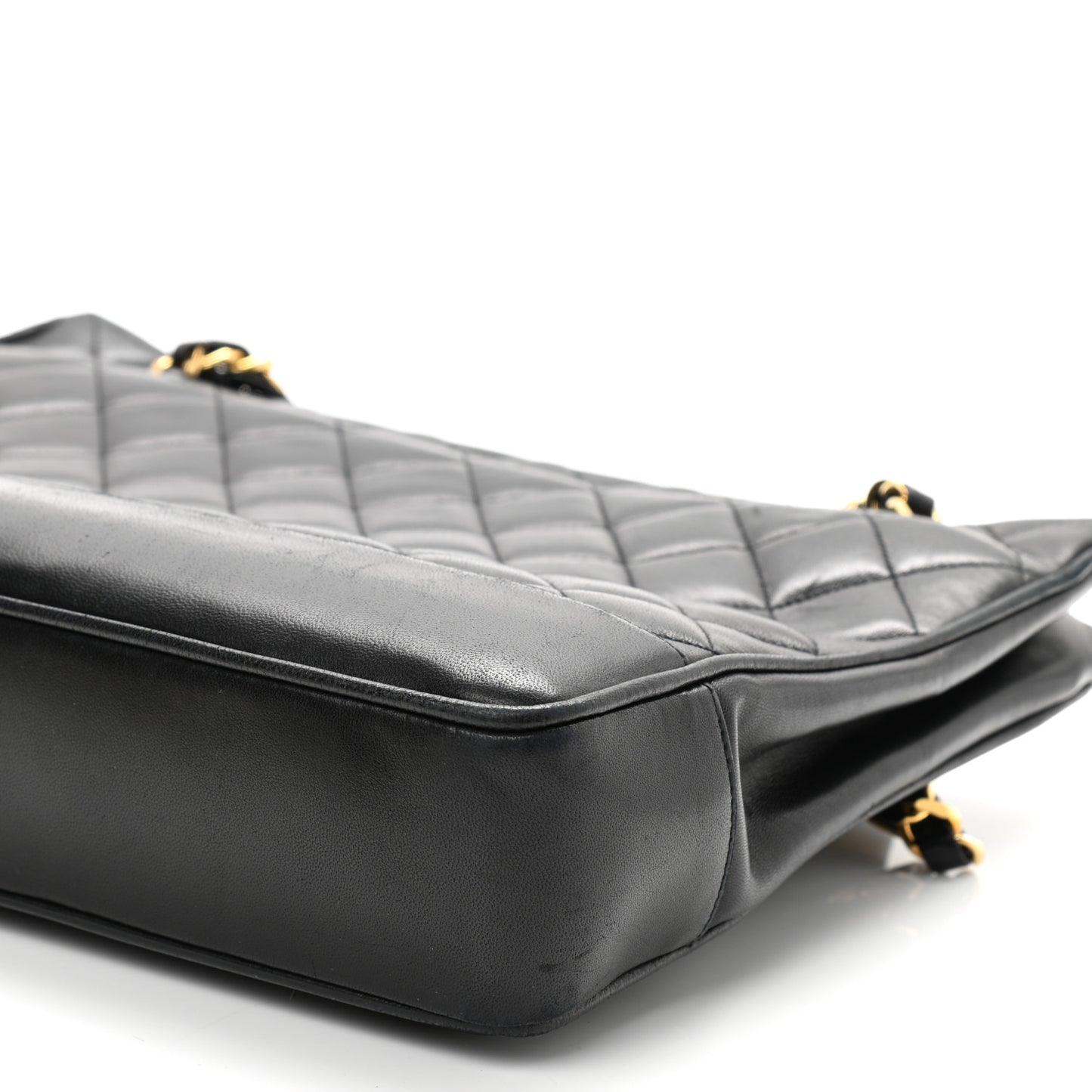 Lambskin Quilted Shoulder Bag Black