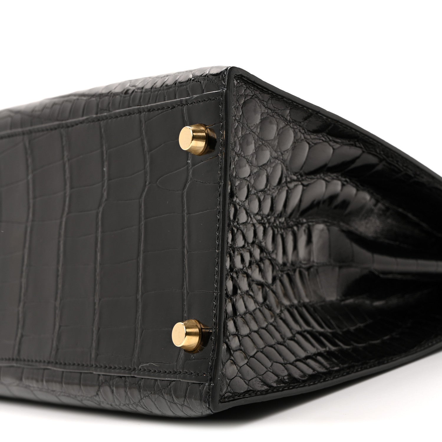 Hermes Shiny Alligator Kelly Sellier 32 Black 28 of 34