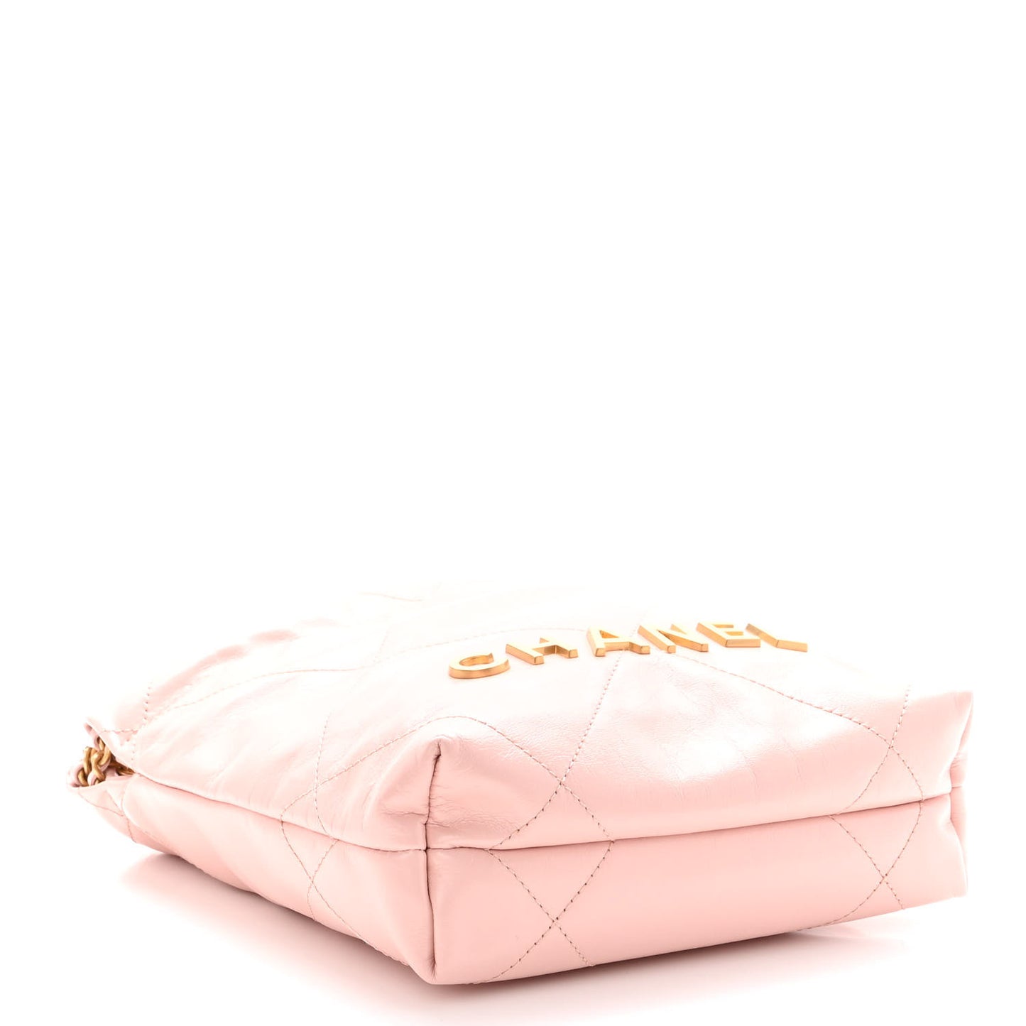Shiny Calfskin Quilted Mini Chanel 22 Rose Clair
