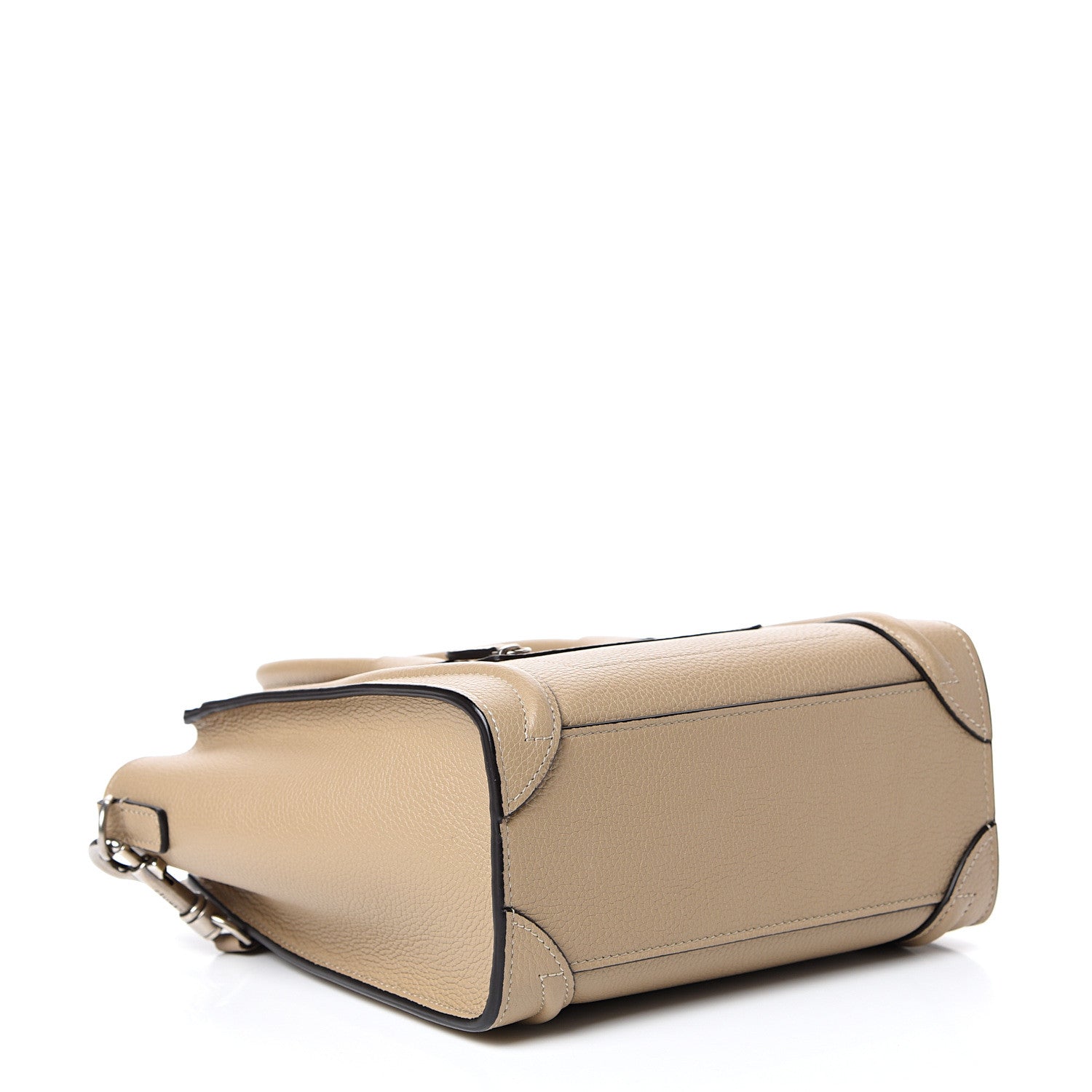 Celine Drummed Calfskin Nano Luggage Dune 3 of 11