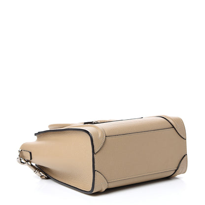 Celine Drummed Calfskin Nano Luggage Dune 3 of 11