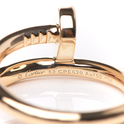 Cartier 18K Yellow Gold Juste Un Clou Ring 53 6.25 4 of 5