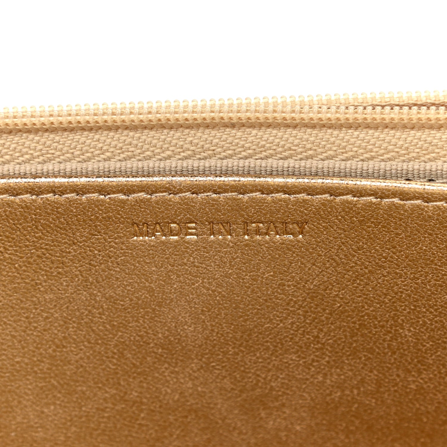 Chanel Metallic Lambskin Quilted Wallet On Chain WOC Gold 6 of 13