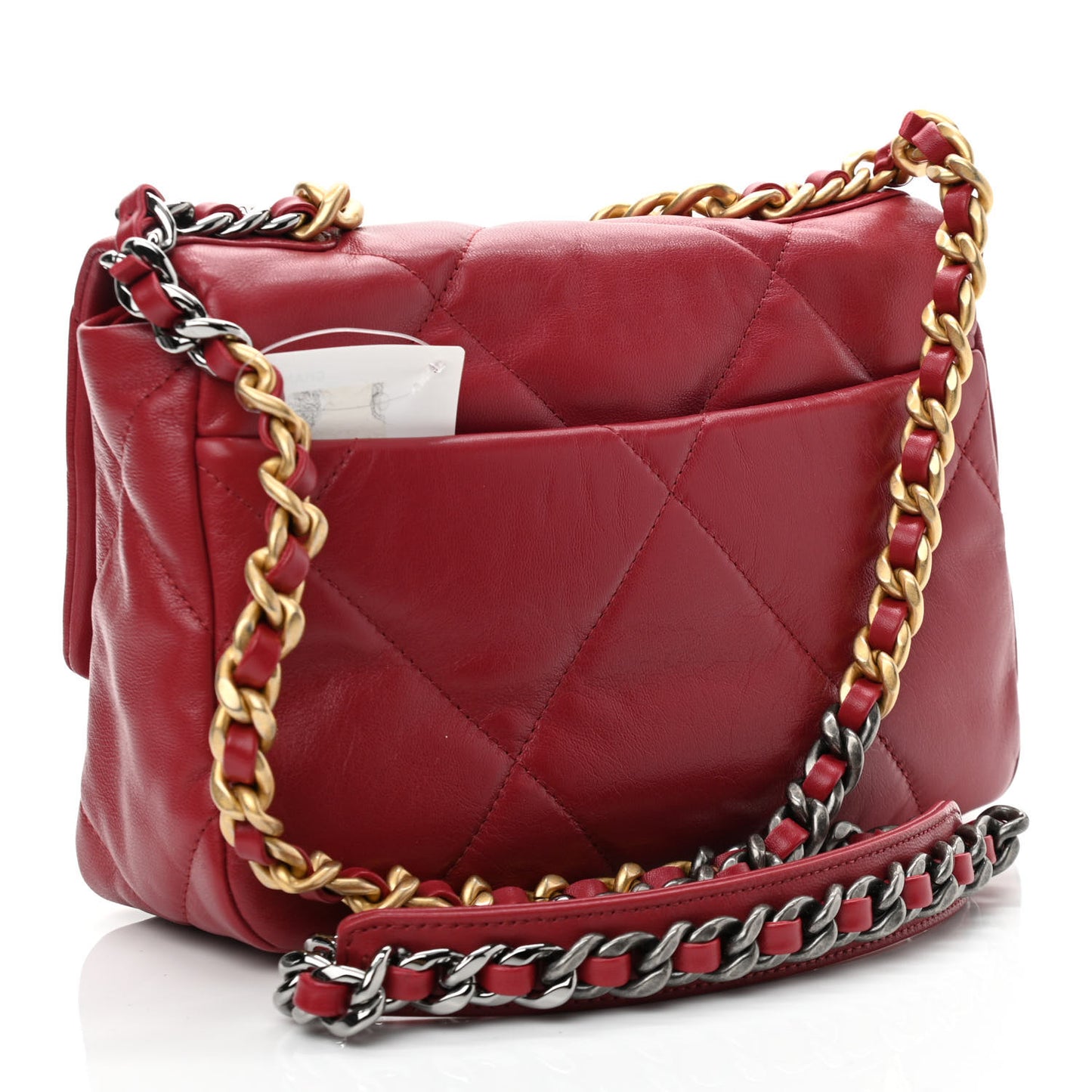 Goatskin Quilted Medium Chanel 19 Flap Red