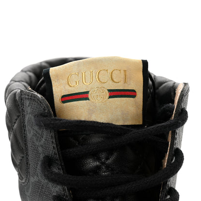 Gucci Apollo Calfskin GG Supreme Nappa Samoa Quilted Lace Up Ankle Boots 36 Black 7 of 9
