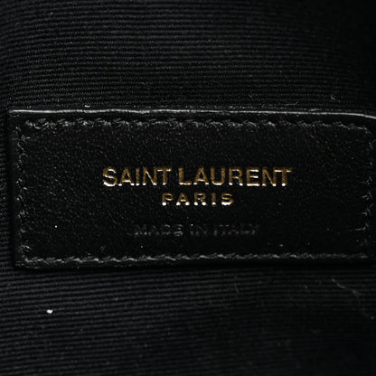 Saint Laurent Grain De Poudre Chevron Monogram Bill Pouch Black 6 of 8