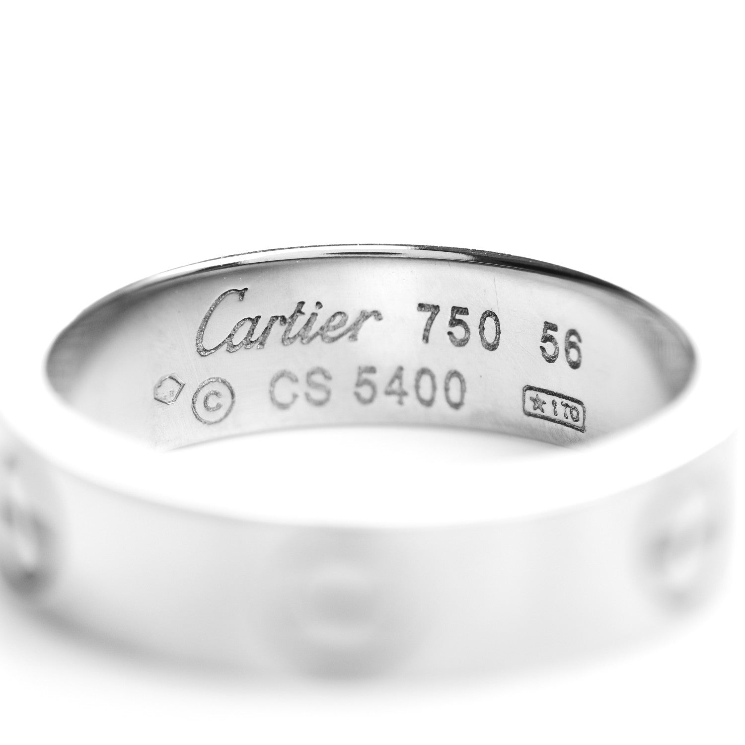 Cartier 18K White Gold 5.5mm LOVE Ring 56 7.75 4 of 4