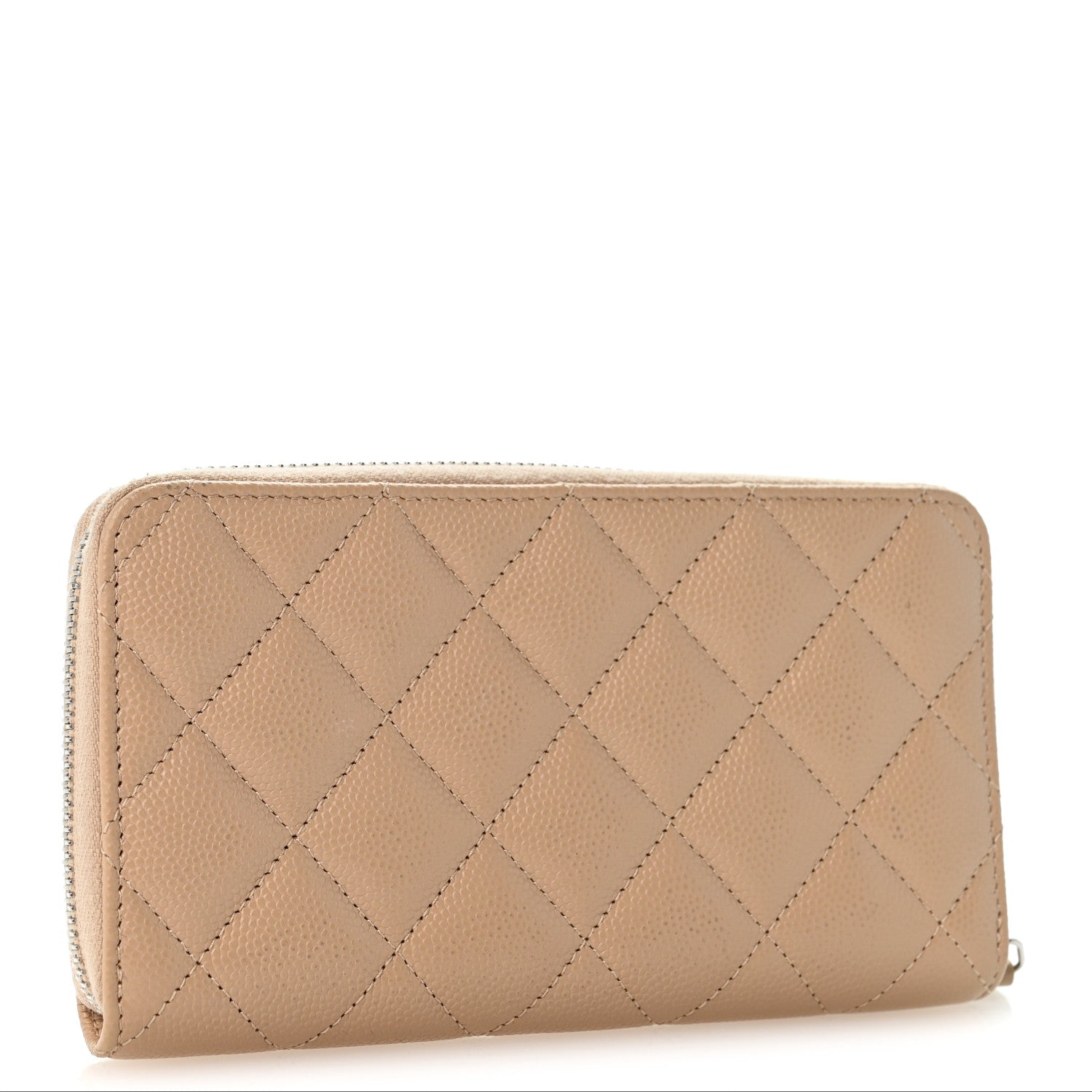 Chanel Caviar Quilted Medium Zip Around Wallet Beige 3 of 10