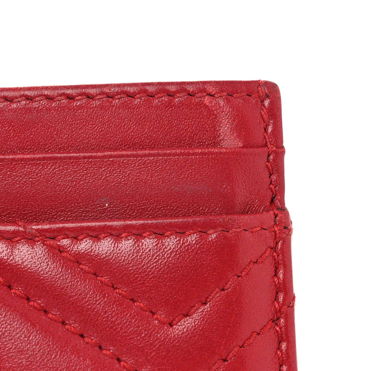 Gucci Calfskin Matelasse GG Marmont Card Holder Hibiscus Red 6 of 8