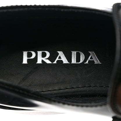 Prada Spazzolato Metal Triangle Logo 50mm Loafers 37.5 Black 7 of 9