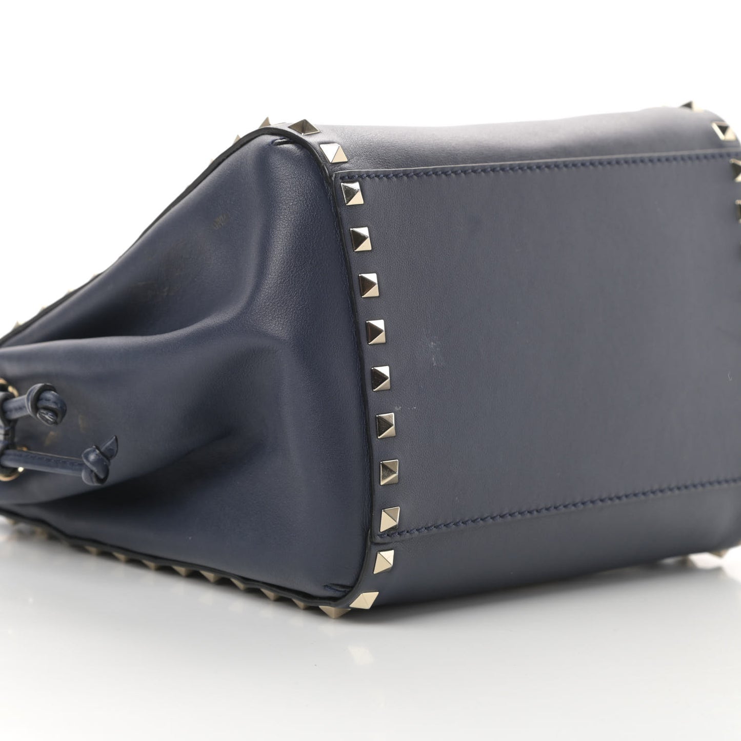 Calfskin Rockstud Double Handle Cinch Tote Marine