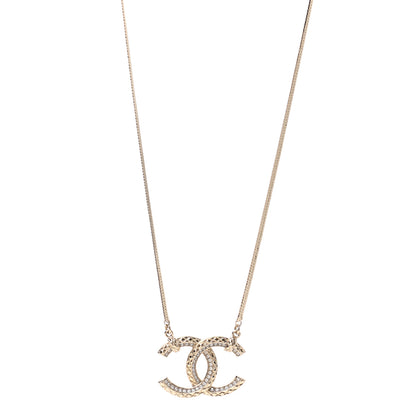 Chanel Crystal CC Chain Necklace Gold 1 of 7