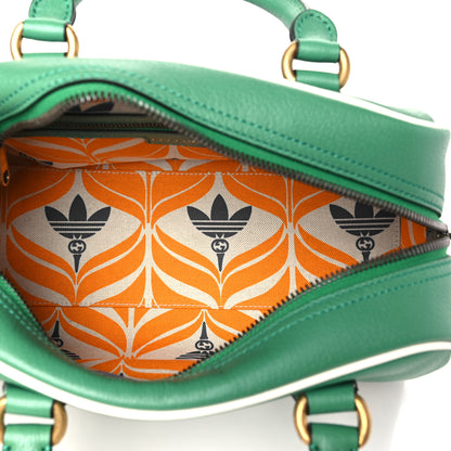 Gucci X ADIDAS Textured Dollar Calfskin Web Trefoil Logo Embossed Mini Bowling Bag New Shamarock Off White 5 of 10