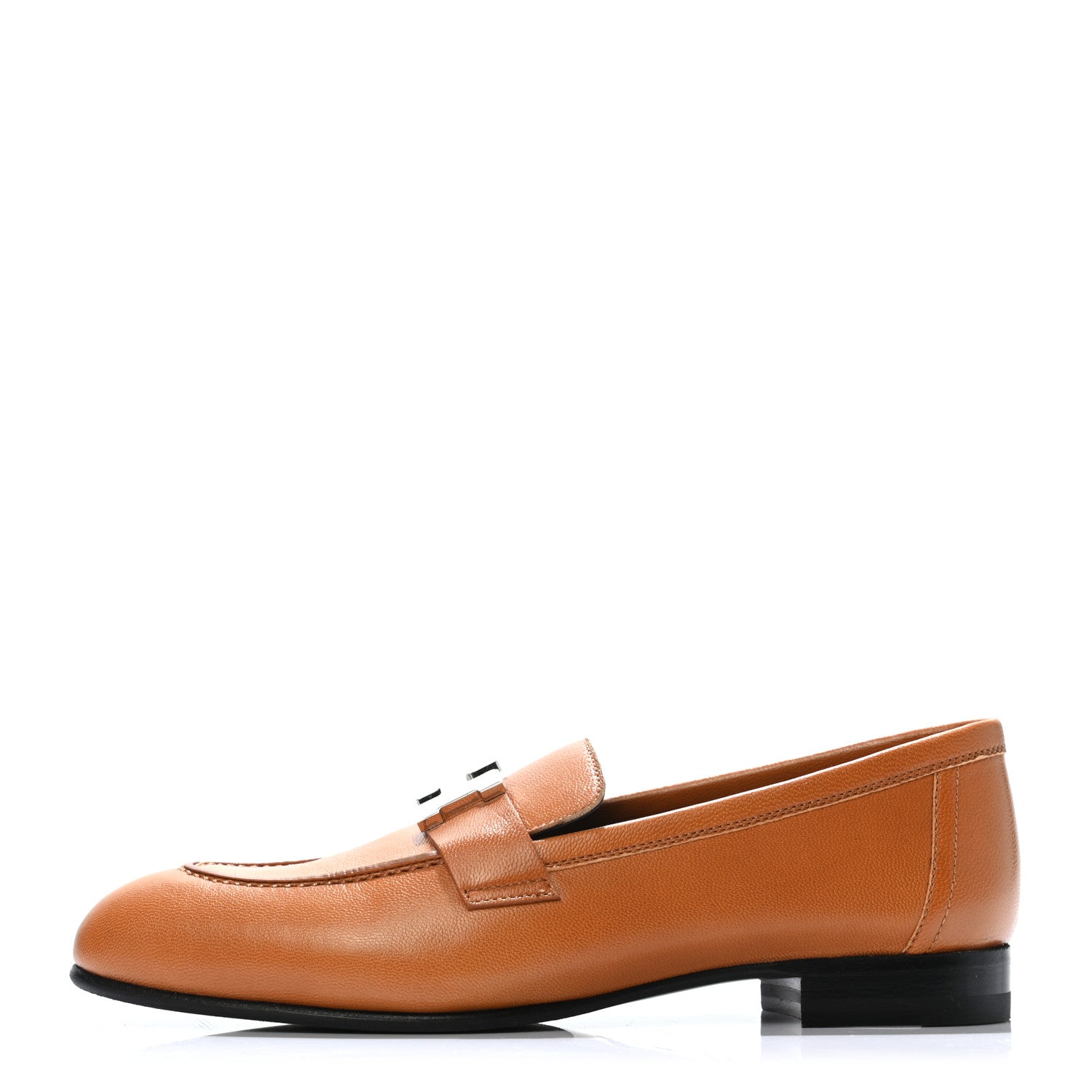 Hermes Goatskin Womens Paris Loafers 35 Gold 1 of 8