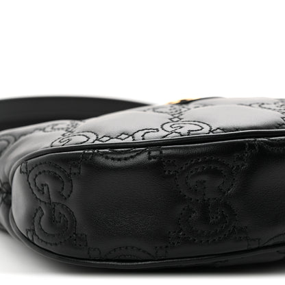 Gucci Calfskin GG Matelasse Mini Hobo Shoulder Bag Black 8 of 9