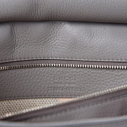 Gucci Cellarius Calfskin Medium Bamboo Daily Flap Shoulder Bag Storm Grey 10 of 11