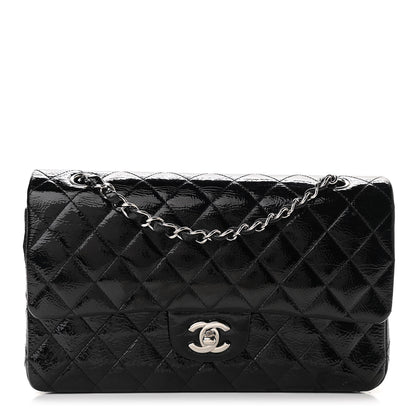 Chanel Distressed Patent Quilted Medium Double Flap Black 1 of 14