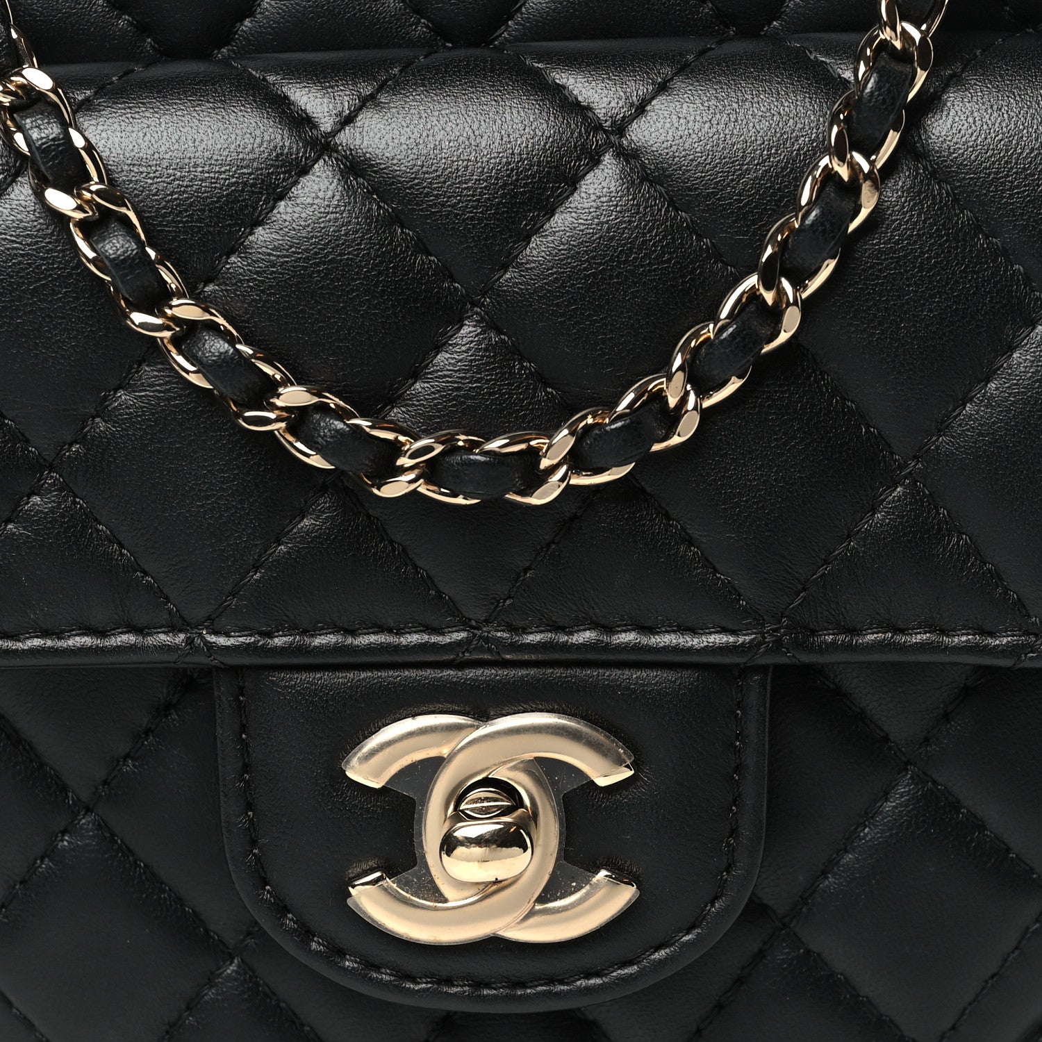 Chanel Lambskin Quilted CC In Love Heart Bag Black 8 of 9