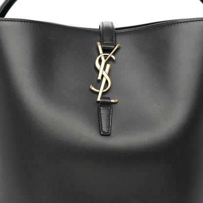 Saint Laurent Smooth Shiny Calfskin Monogram Le 37 Bucket Bag Black 9 of 11