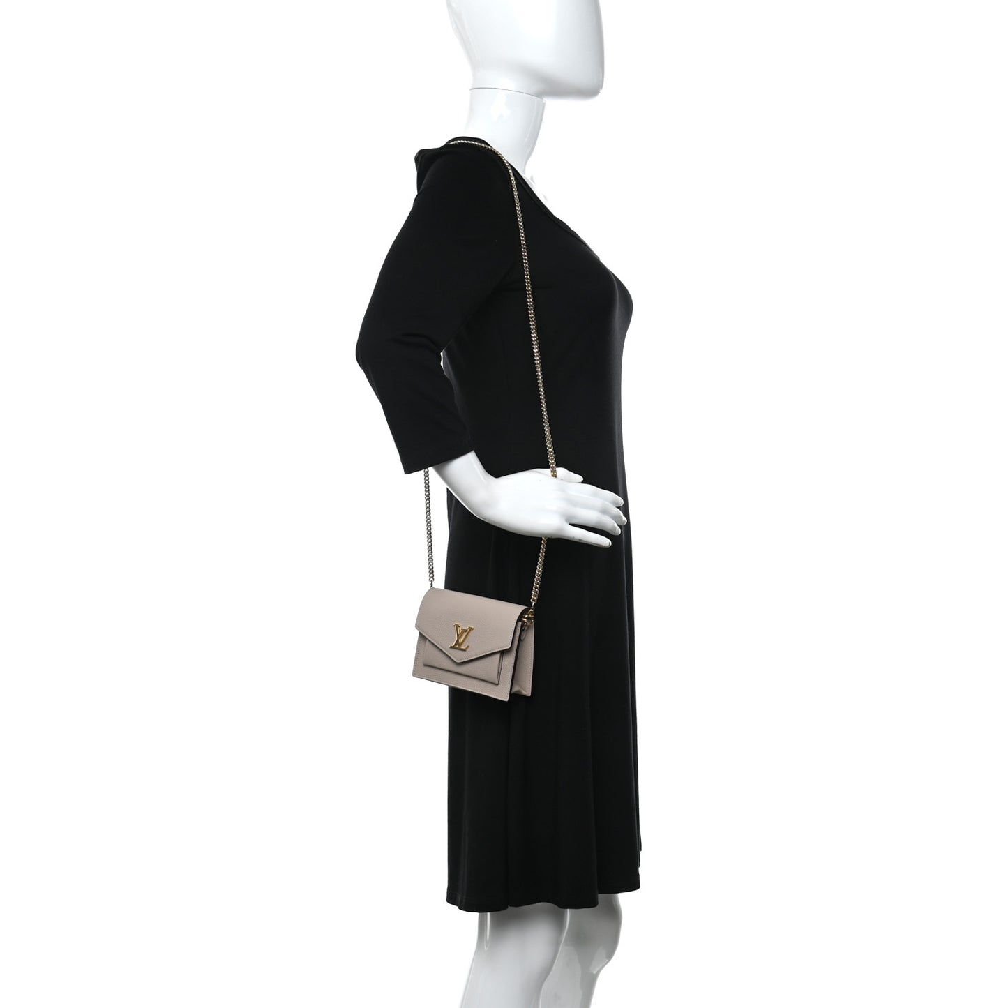 Soft Calfskin My Lockme Chain Pochette Greige