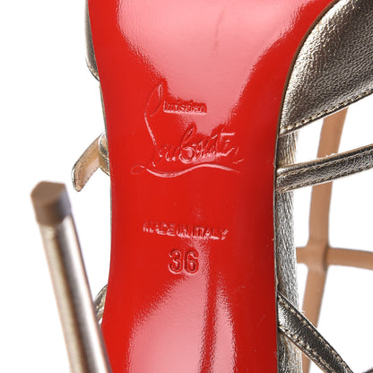 Christian Louboutin Metallic Nappa Kadreyana 100 Pumps 36 Sahara 6 of 8