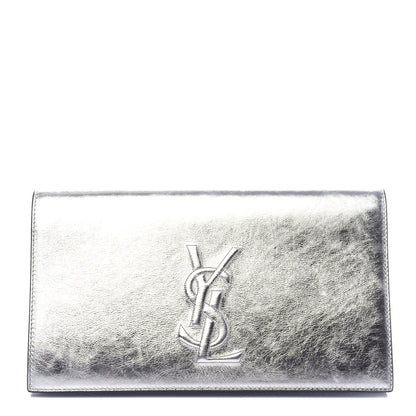 Saint Laurent Metallic Calfskin Monogram Large Belle De Jour Clutch Silver 1 of 9