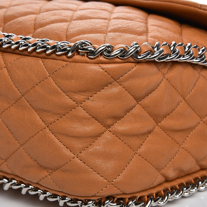 Chanel Washed Lambskin Chain Around Maxi Flap Bag Dark Beige 16 of 18