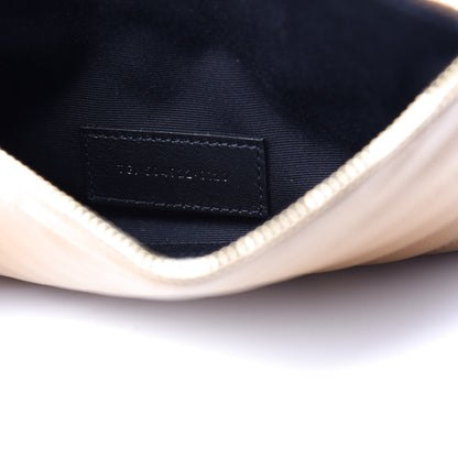 Saint Laurent Grain De Poudre Chevron Monogram Bill Pouch Dune 7 of 8