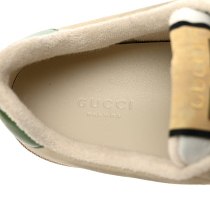 Gucci GG Monogram Nubuck Web Womens Screener Sneakers 39 New Sand Dusty Milk Vintage Green 7 of 9