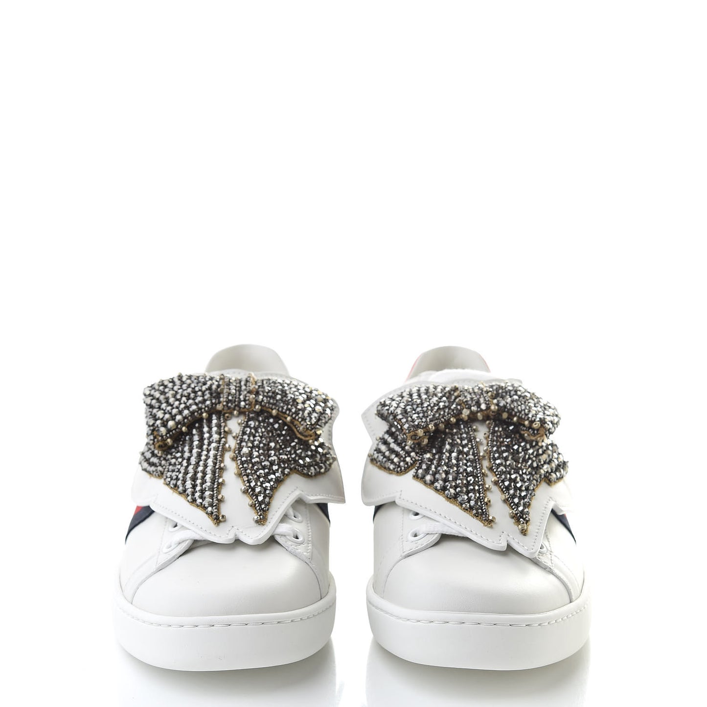 Calfskin Ayers Web Womens Ace Bow Lace Sneakers 37 White