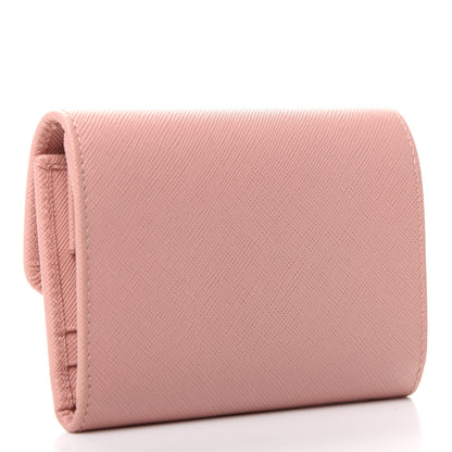 Prada Saffiano Metal Tri-Fold Wallet Orchidea 3 of 6