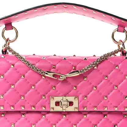 Valentino Garavani Nappa Medium Rockstud Spike Shoulder Bag Pink Orchid 7 of 9