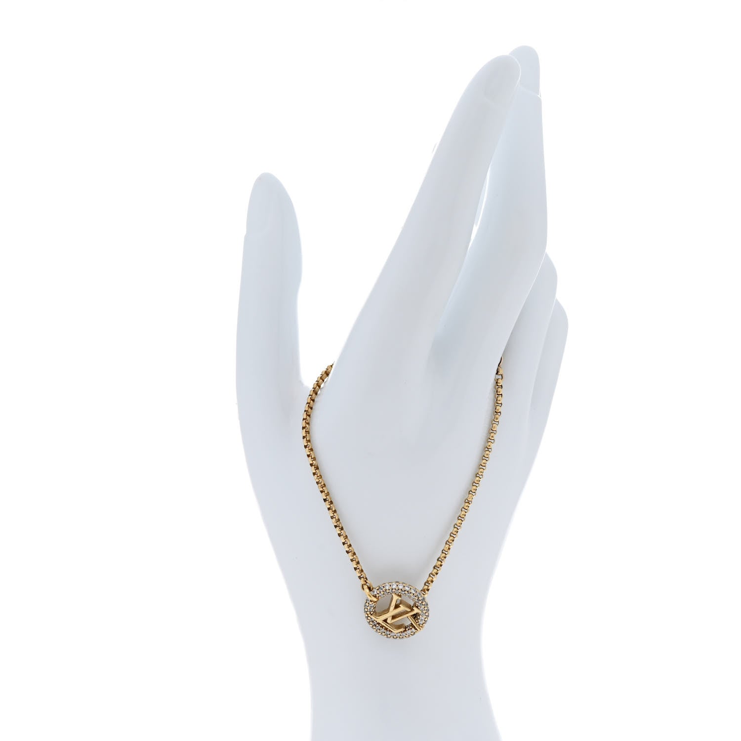 Louis Vuitton Metal Crystal Louise By Night Bracelet Gold 2 of 4