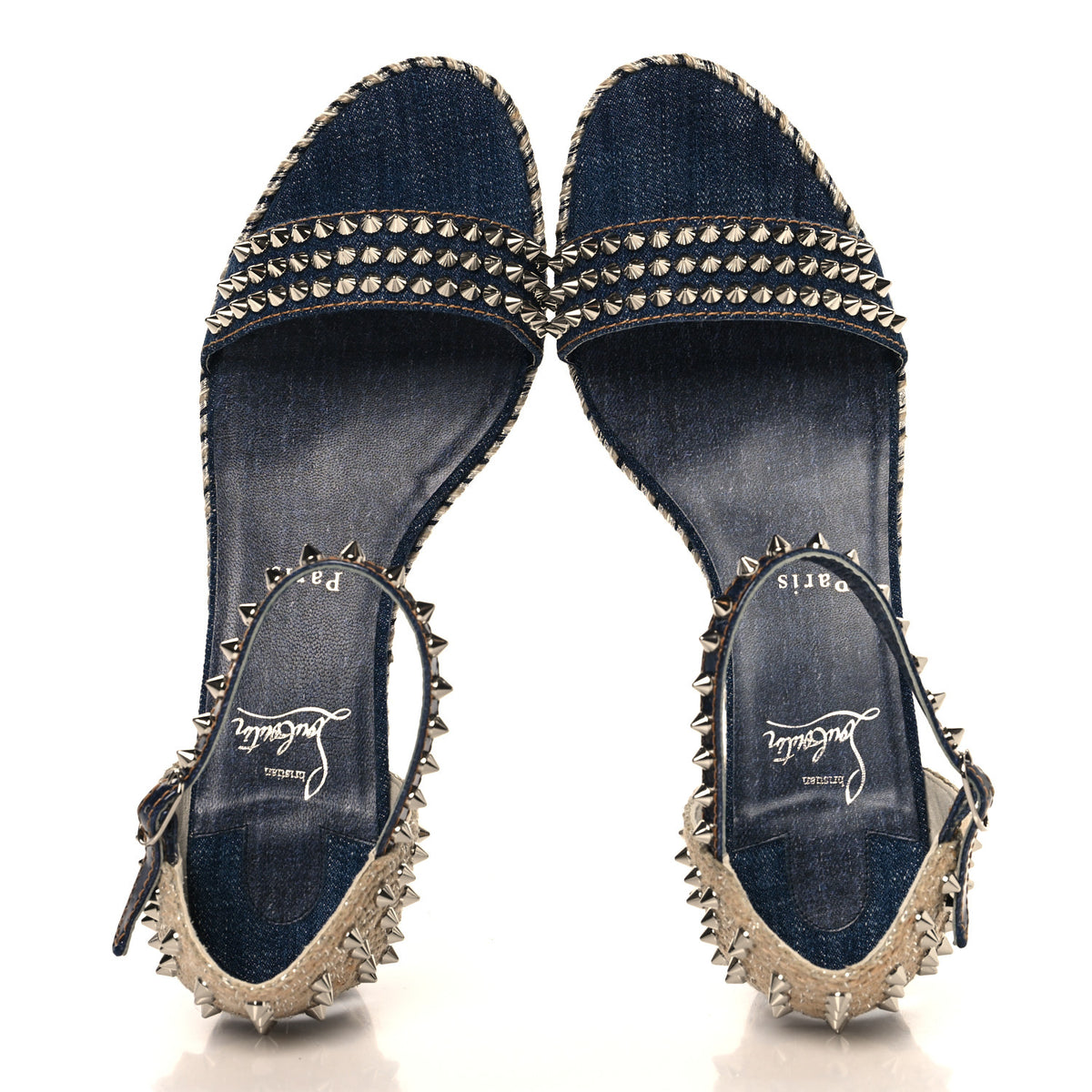 Christian Louboutin Miss Denim Madmonica 60 Platform Sandals 41 Lin Denim 2 of 9