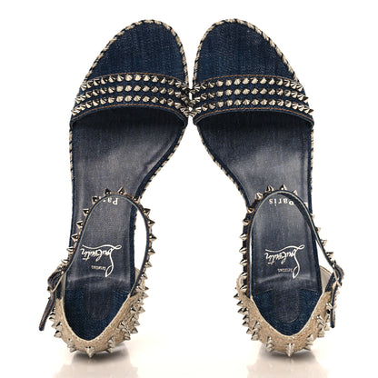 Christian Louboutin Miss Denim Madmonica 60 Platform Sandals 41 Lin Denim 2 of 9