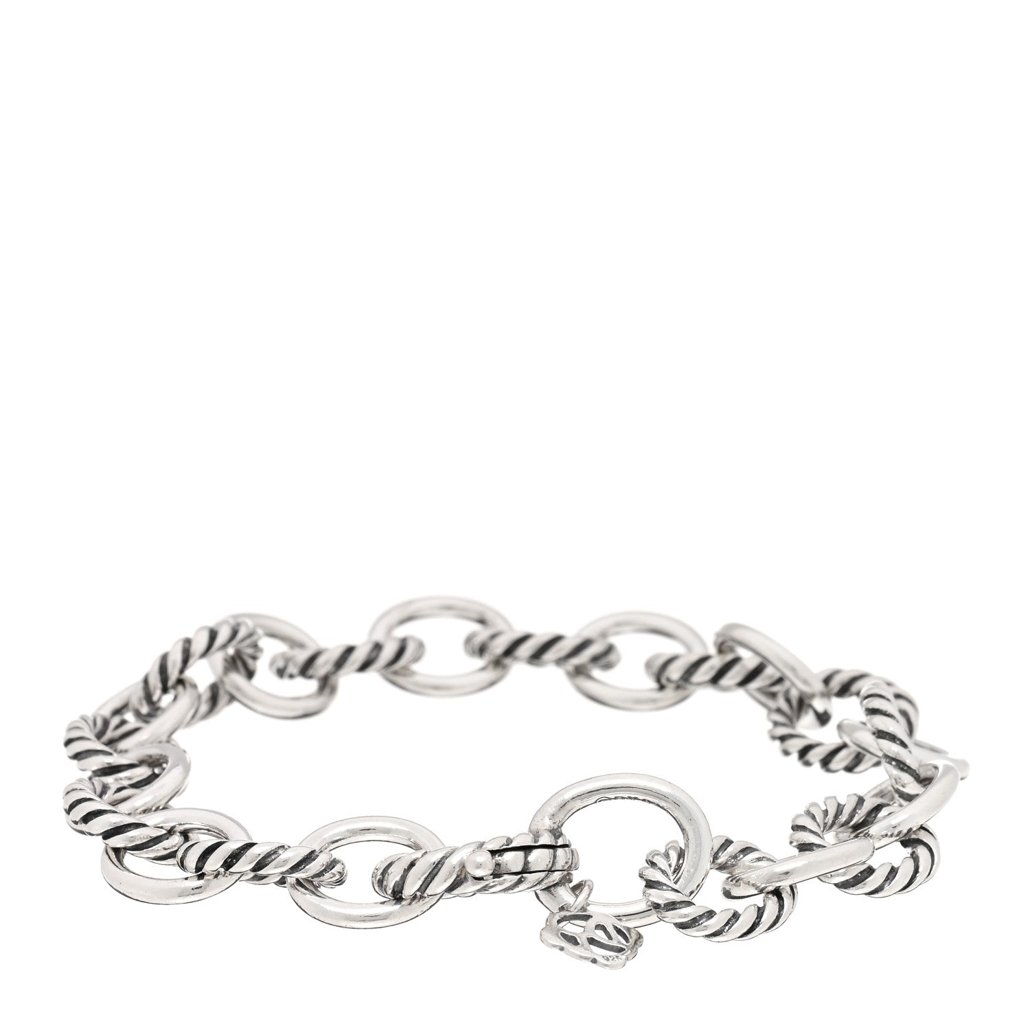 David Yurman Sterling Silver 10mm Medium Oval Link Bracelet 2 of 3
