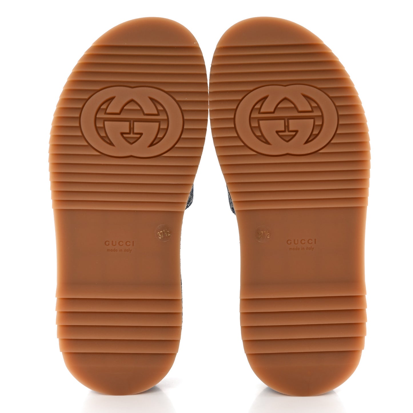 New Denim GG Monogram Angelina Platform 55mm Slide Sandals 37.5 Blue Tea