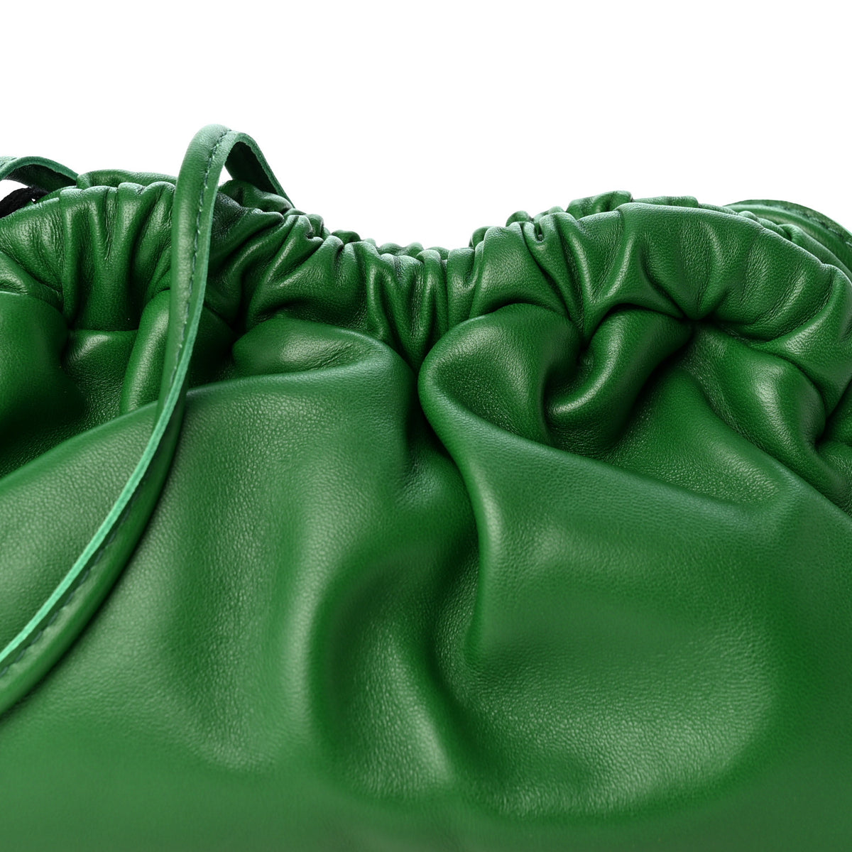 Lambskin Mini Cloud Clutch  Green
