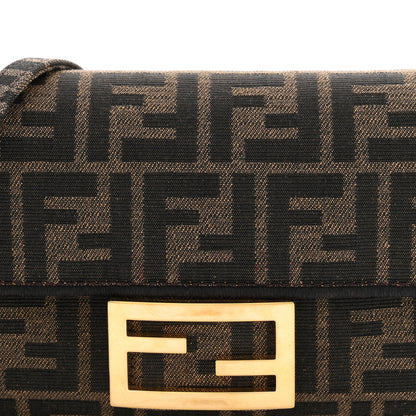 Fendi Fabric Jacquard FF 1974 Mini Baguette Tobacco Moro Black 8 of 12