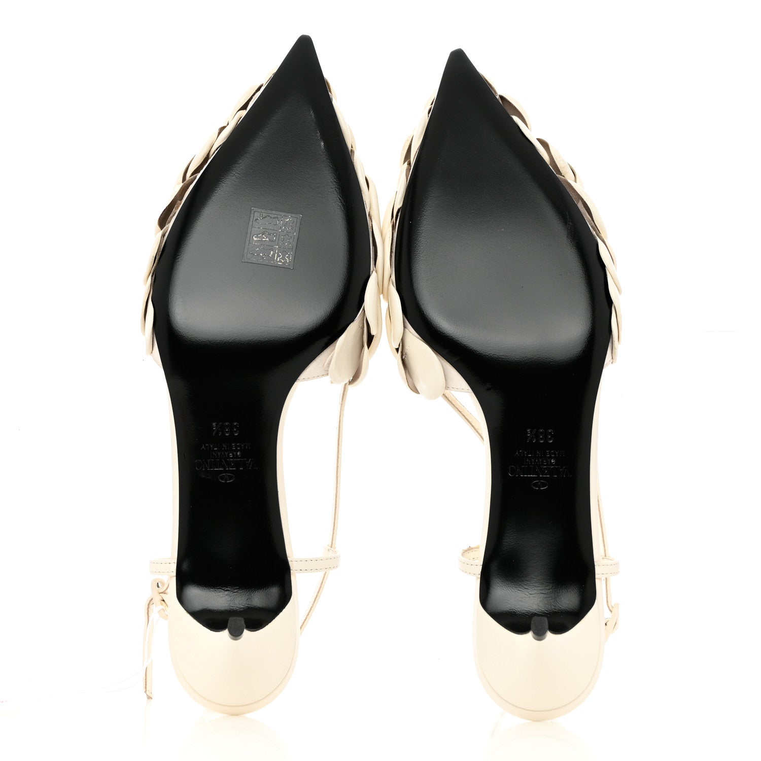 Valentino Garavani Kidskin Atelier 03 Rose Edition Slingback 40mm Pumps 38.5 Avorio 6 of 14