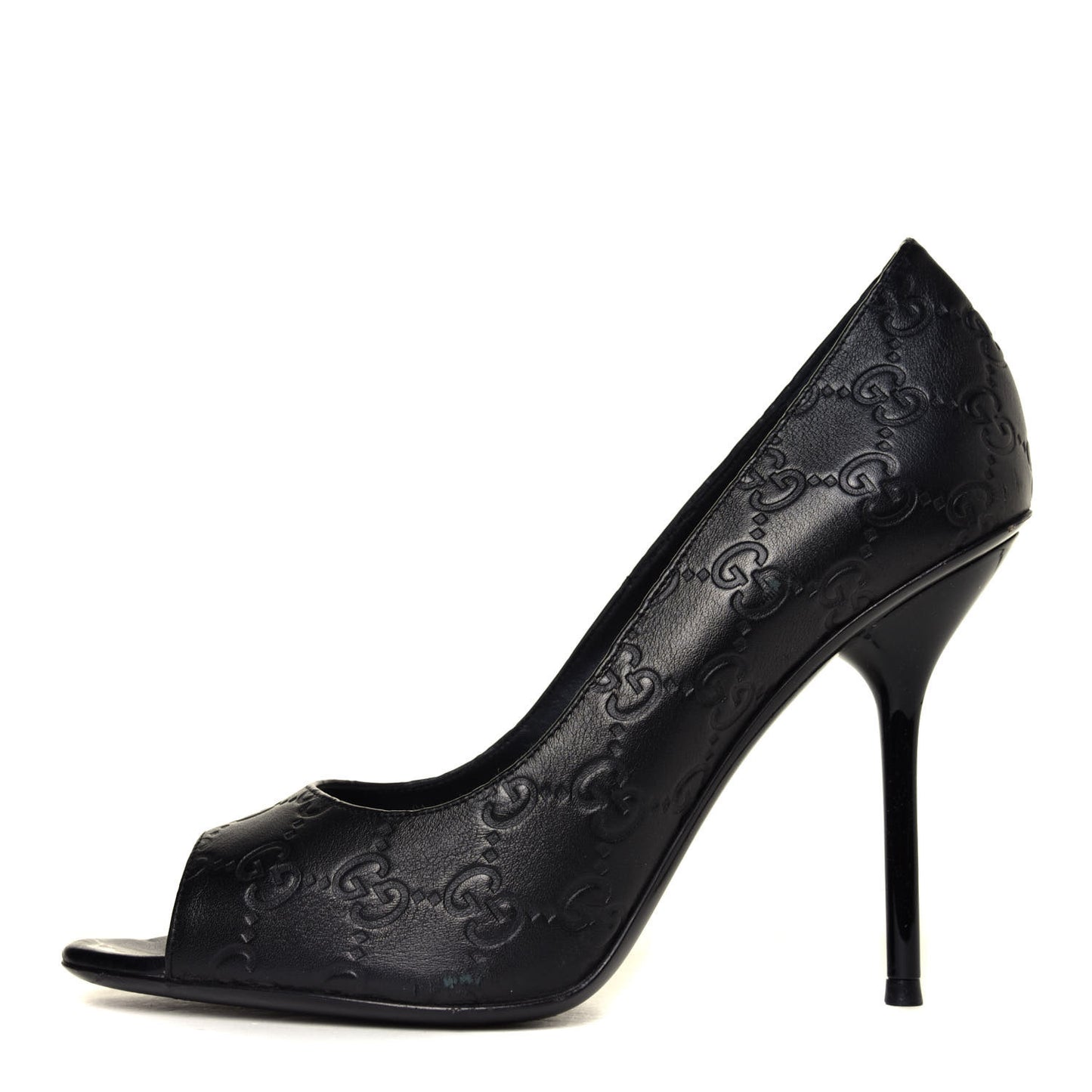 Guccissima Peep Toe Pumps 38 Black