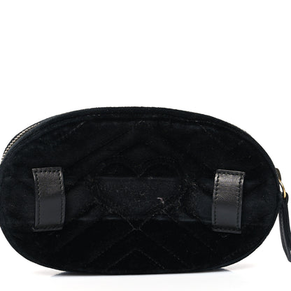 Gucci Velvet Matelasse GG Marmont Belt Bag 95 38 Black 12 of 12
