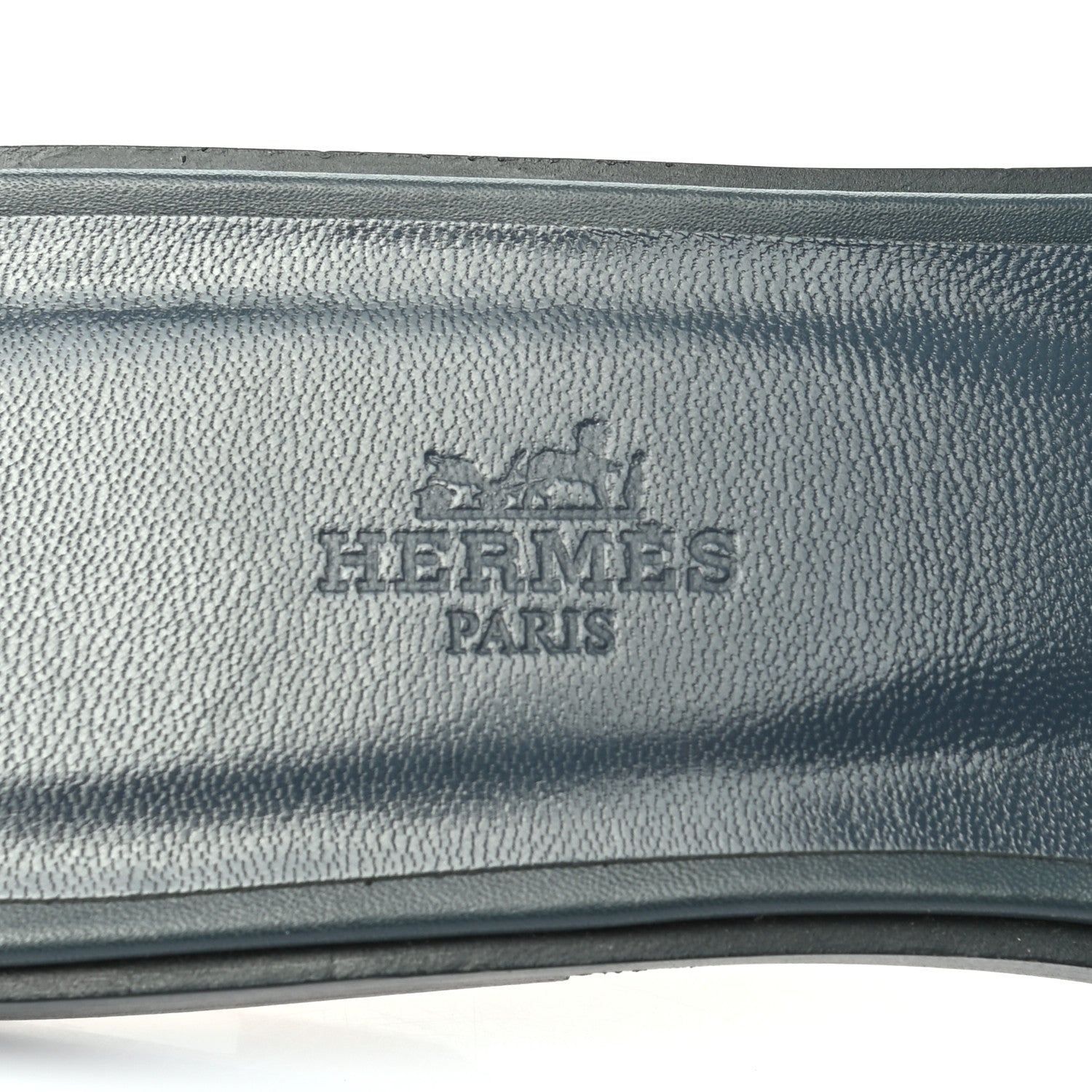 Hermes Box Calfskin Oran Sandals 39.5 Bleu Ardoise Bordeaux 6 of 8